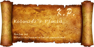 Koloszár Placid névjegykártya